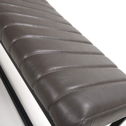 Arthur Grey Leather Effect Bench