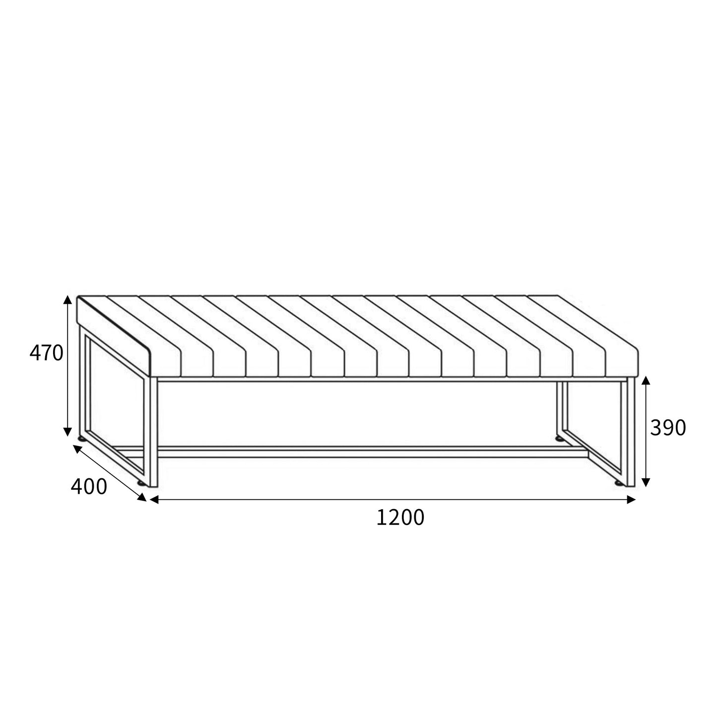 Arthur Grey Leather Effect Bench