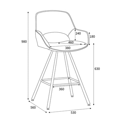 Toria Leather Effect Bar Stool- Set of 2