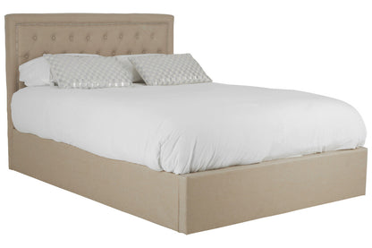 Hailey Beige Linen Ottoman Bed