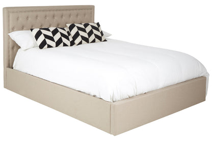 Hailey Beige Linen Ottoman Bed