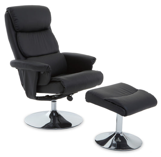 Solace Leather Effect Chair & Footstool