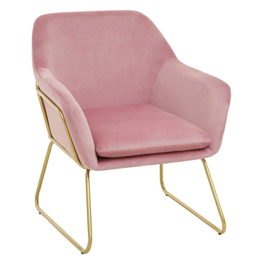 Alexandros Velvet Brushed Gold Armchair