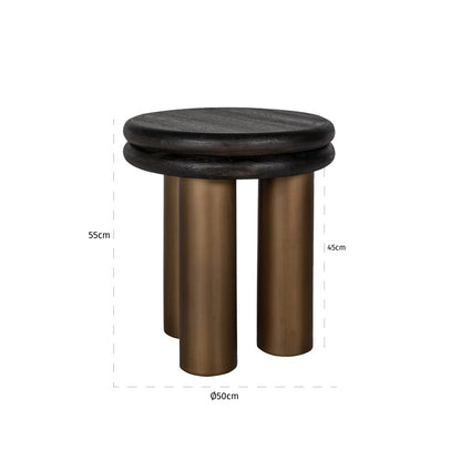 Modern Marco Oak Round Lamp Table Compact and Chic