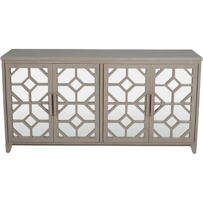 Carter 4 Door Buffet Cabinet with Mirrored Fretwork