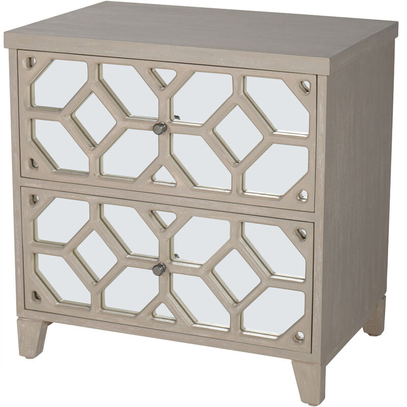 Carter 2 Drawer Side Table with Distressed Finish