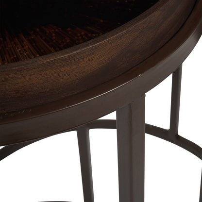 Arlo Golden Burst Nesting Tables – Set of 2 with Tray Tops