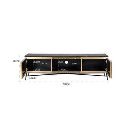 Modern Inessa Marble Iron TV Unit Contemporary Design