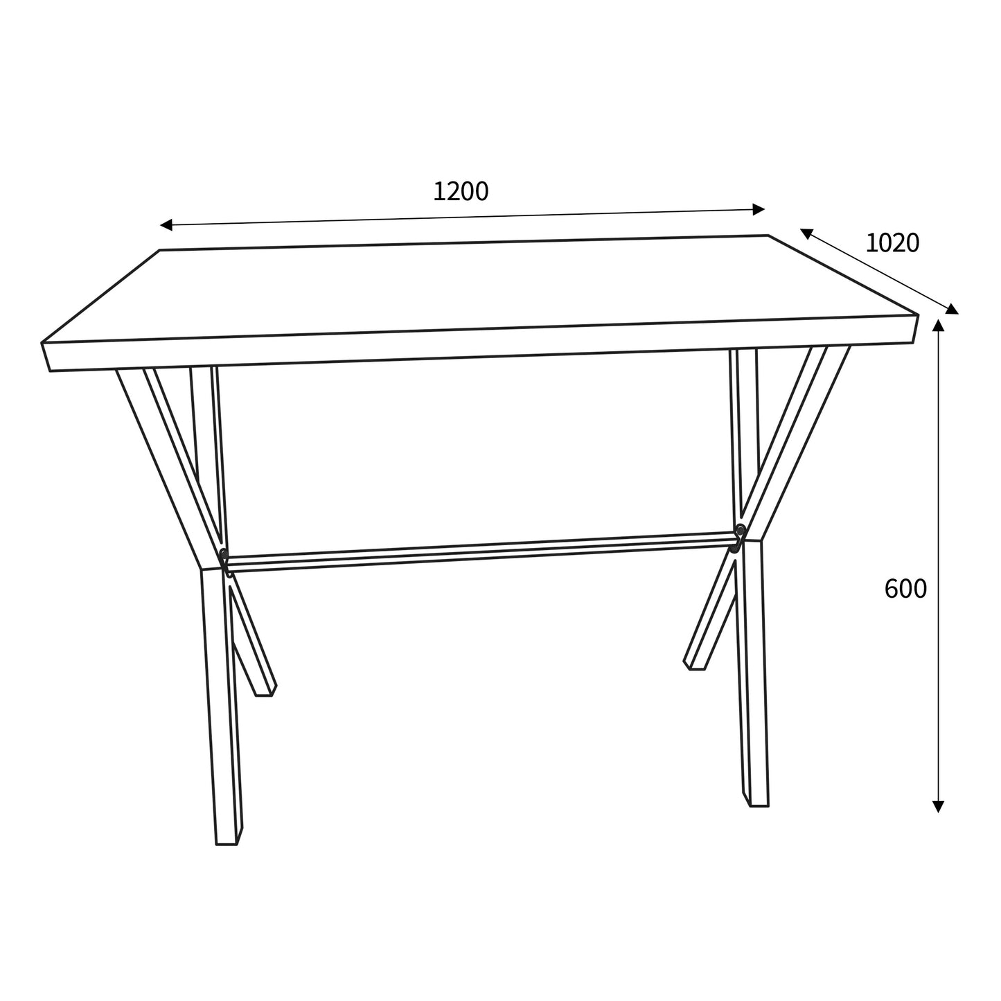 Brett Oak Industrial Breakfast Bar Table