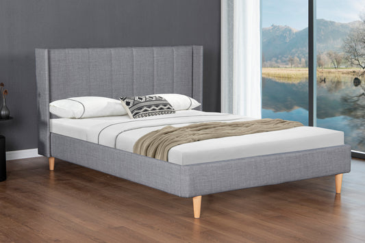 Ellie Grey Fabric Double Bed