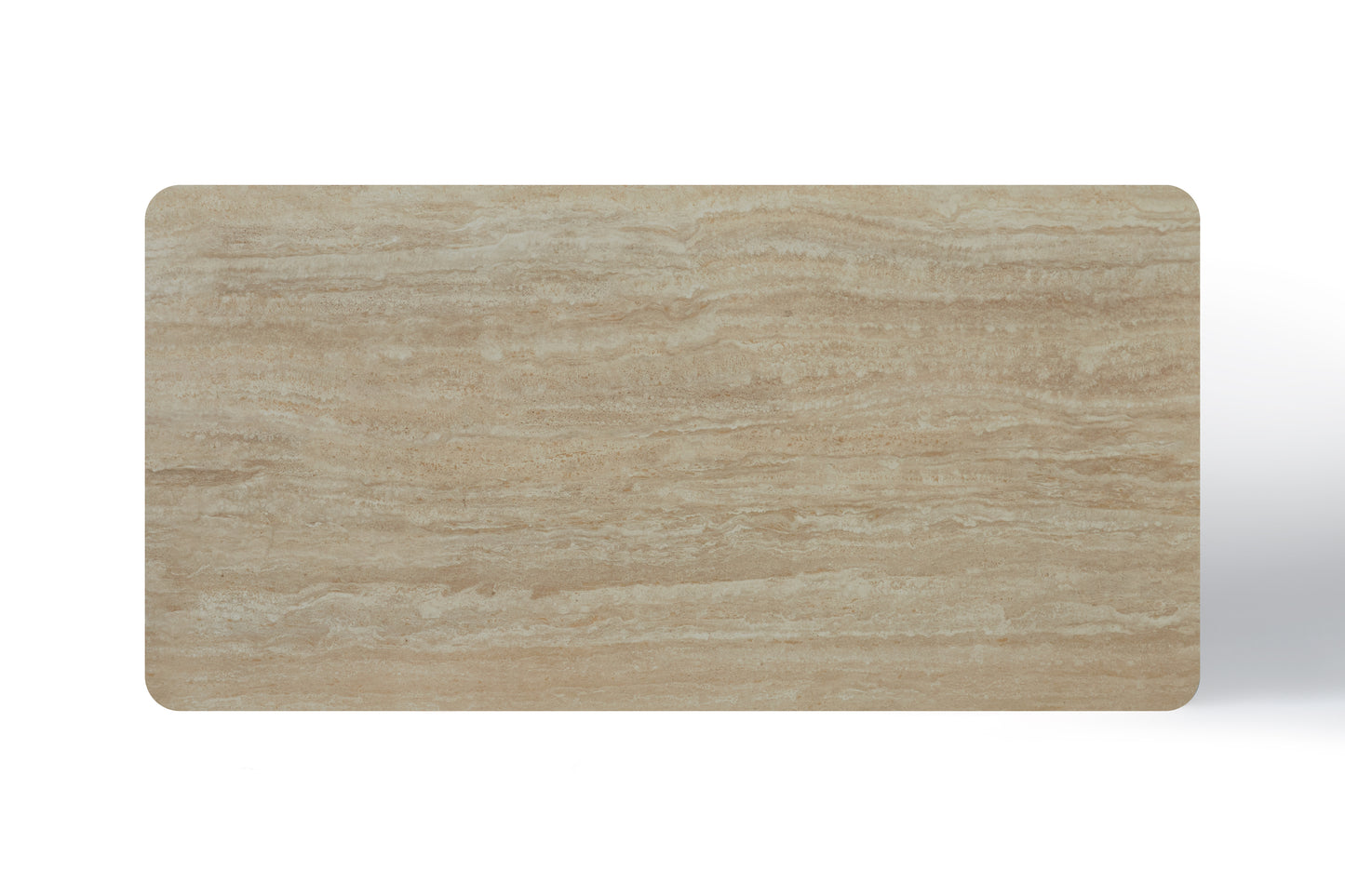 Aria Rectangular Satin Cream & Travertine Dining Table
