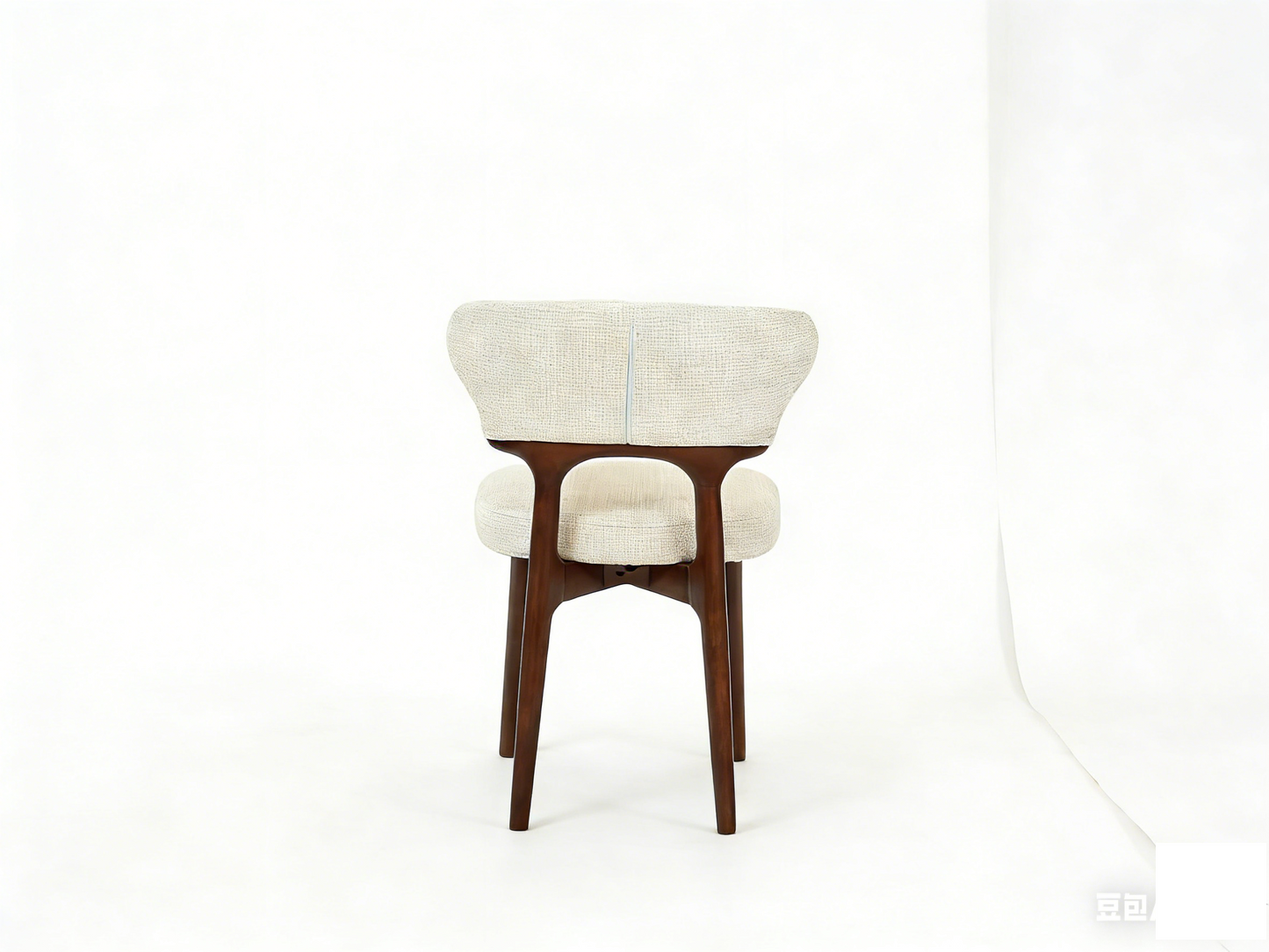 Arlo Dining Chairs Set of 2 – Walnut Frame with Cream Upholstered Seat