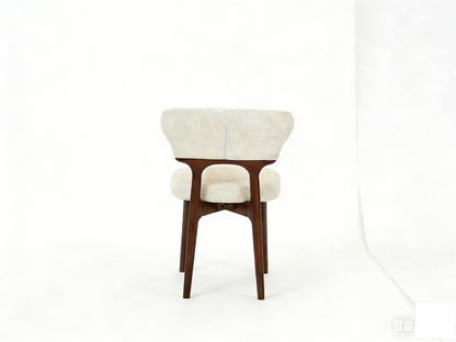 Arlo Dining Chairs Set of 2 – Walnut Frame with Cream Upholstered Seat