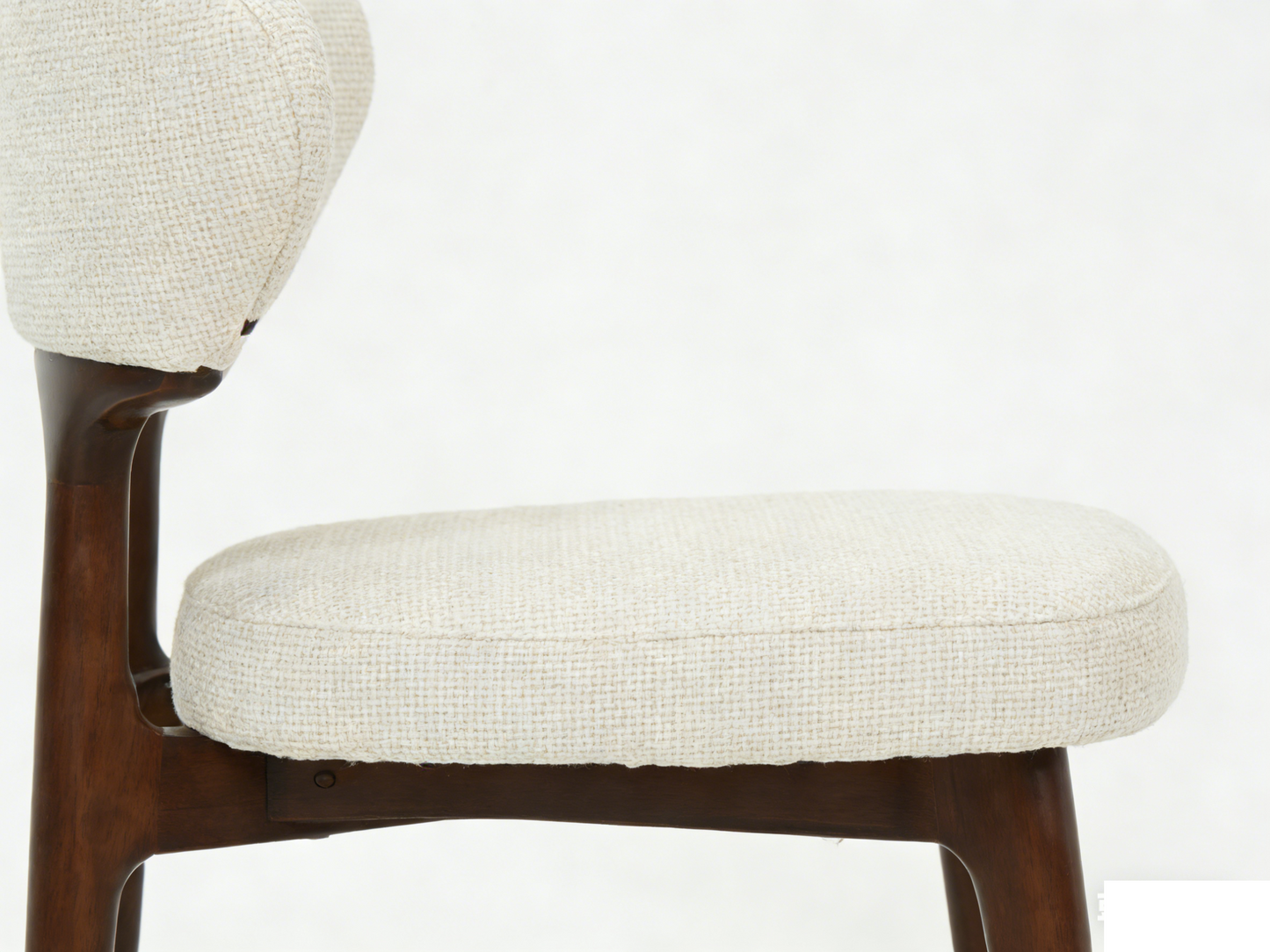 Arlo Dining Chairs Set of 2 – Walnut Frame with Cream Upholstered Seat