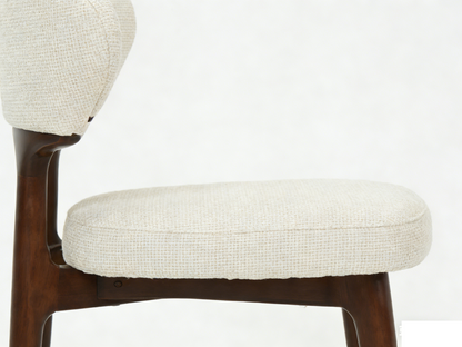 Arlo Dining Chairs Set of 2 – Walnut Frame with Cream Upholstered Seat