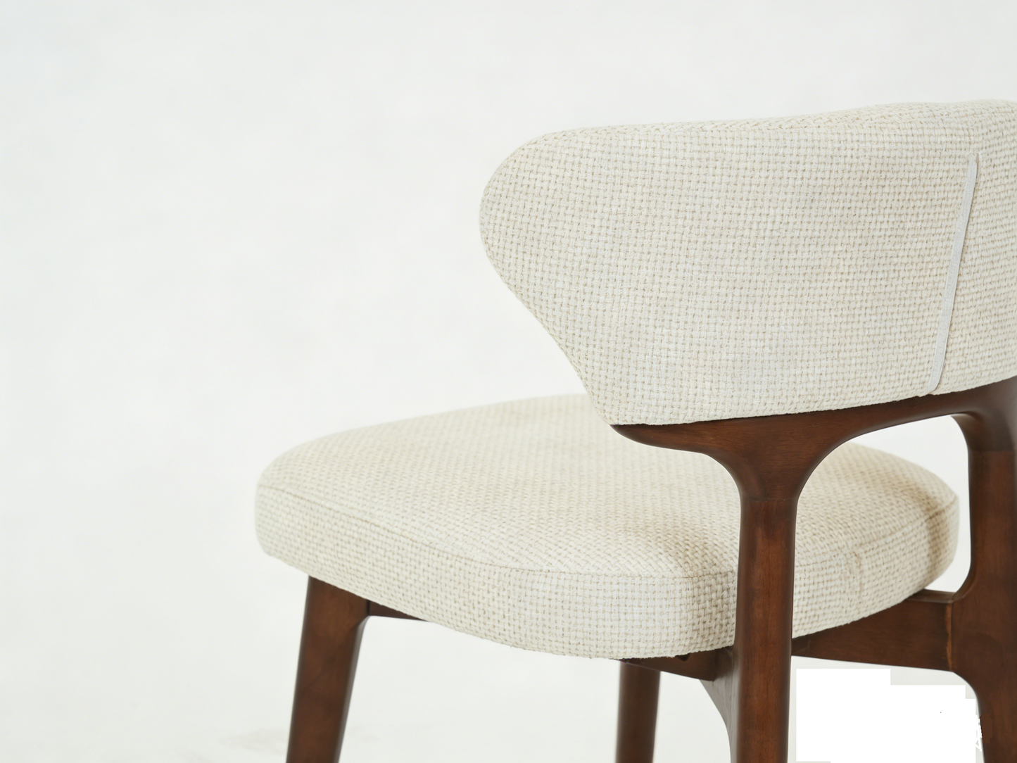 Arlo Dining Chairs Set of 2 – Walnut Frame with Cream Upholstered Seat