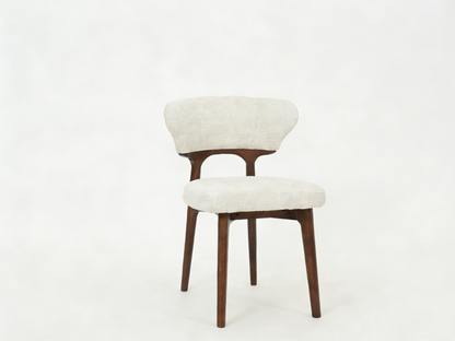 Arlo Dining Chairs Set of 2 – Walnut Frame with Cream Upholstered Seat