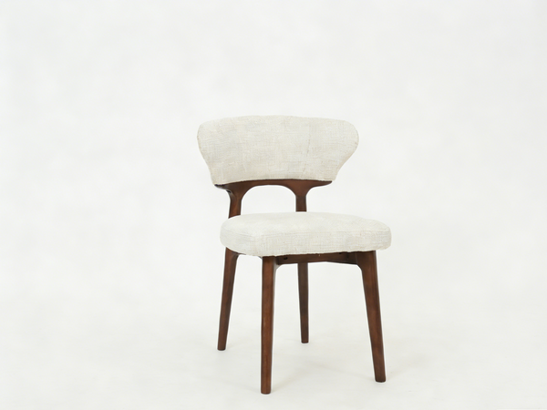 Arlo Dining Chairs Set of 2 – Walnut Frame with Cream Upholstered Seat
