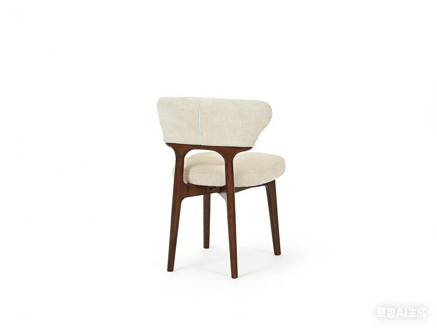 Arlo Dining Chairs Set of 2 – Walnut Frame with Cream Upholstered Seat