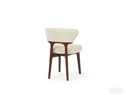 Arlo Dining Chairs Set of 2 – Walnut Frame with Cream Upholstered Seat