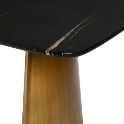Aurelia | Rectangular Black Marble & Brass Dining Table (200 × 90 cm)