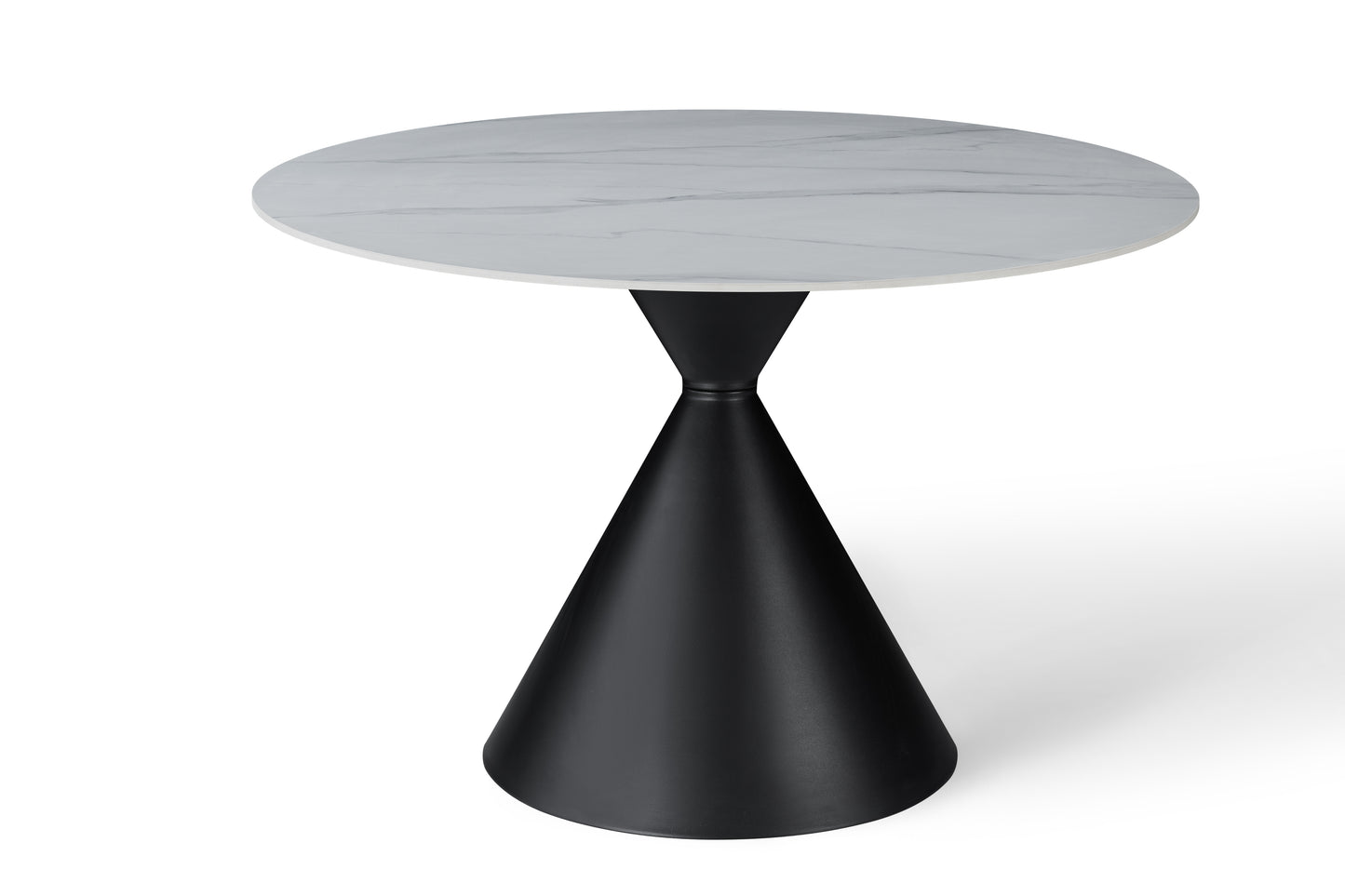 Aurelio Round Travertine Dining Table 120cm – 4 Seater Black & White