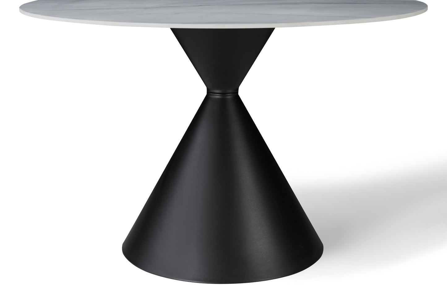 Aurelio Round Travertine Dining Table 120cm – 4 Seater Black & White