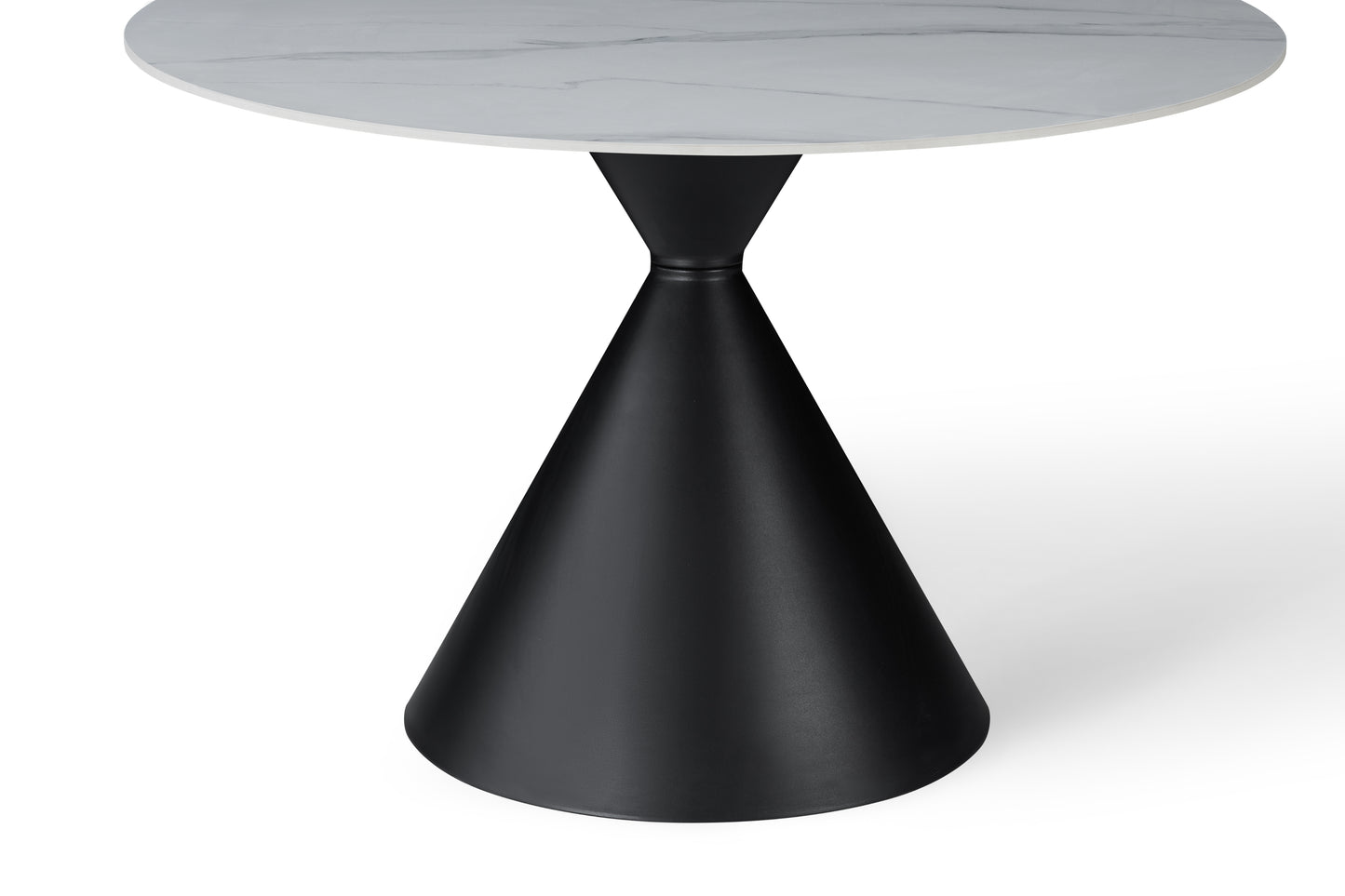Aurelio Round Travertine Dining Table 120cm – 4 Seater Black & White