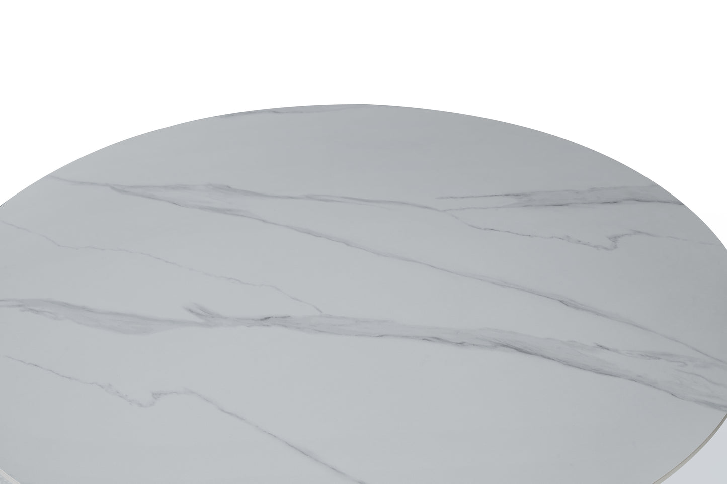 Aurelio Round Travertine Dining Table 120cm – 4 Seater Black & White