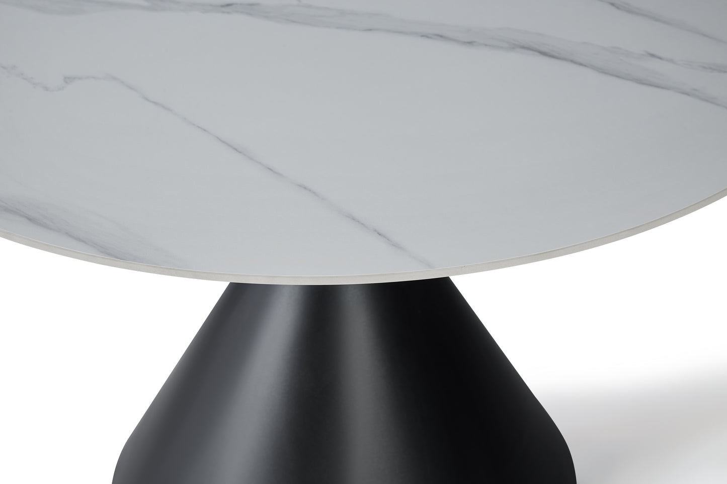 Aurelio Round Travertine Dining Table 120cm – 4 Seater Black & White