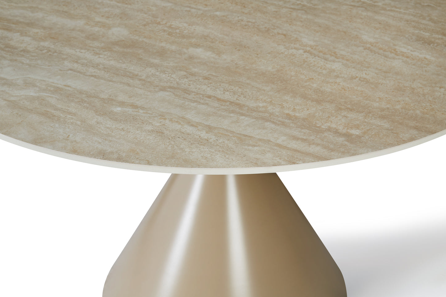 Aurelio Round Travertine Dining Table 120cm – 4 Seater Cappuccino