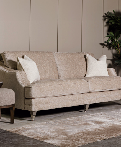 Bell 4 Seater Fixed Back Sofa – Chenille Velvet