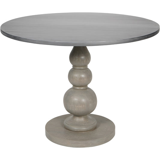 Bertie Round Dining Table for 6 with Grey Washed Pedestal Base