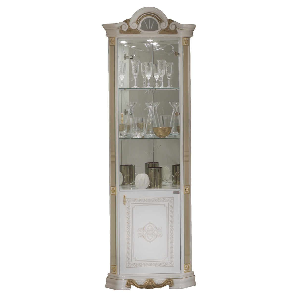 Bellissima Black & Gold 2 Door Corner Display Unit