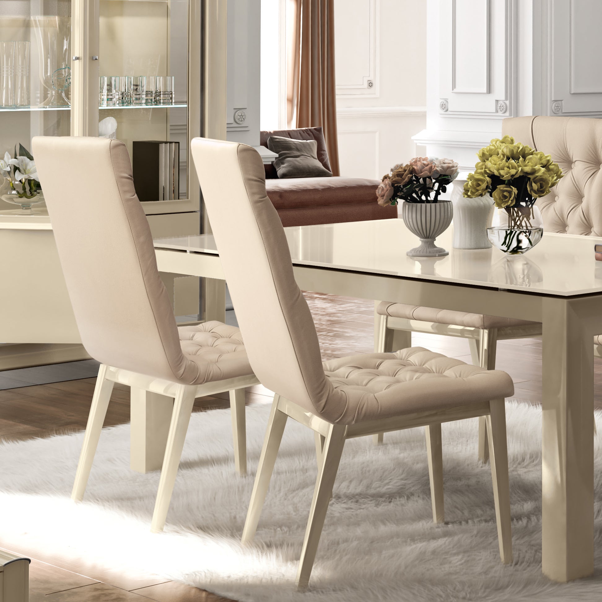 Capitonne High Gloss Dining Chair