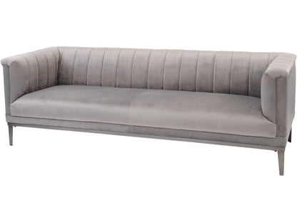 Chelsea Grey Three Seater Ribbed Sofa