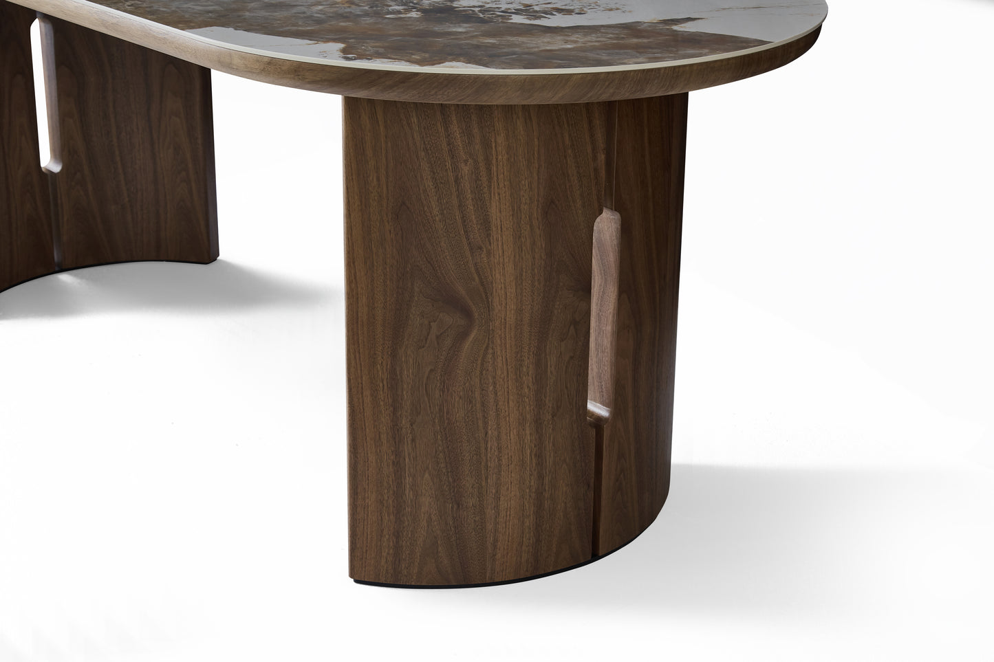 Caldera Rectangular Walnut & Pandora Stone Dining Table – 6–8 Seater 200cm
