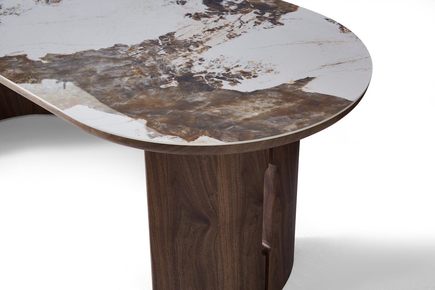 Caldera Rectangular Walnut & Pandora Stone Dining Table – 6–8 Seater 200cm