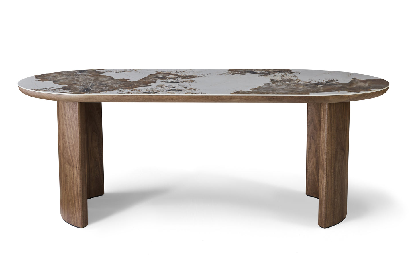 Caldera Rectangular Walnut & Pandora Stone Dining Table – 6–8 Seater 200cm
