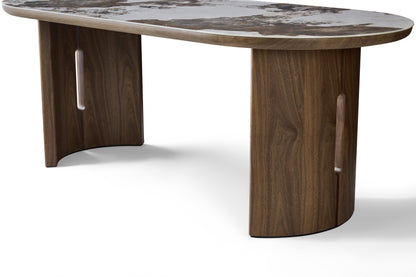 Caldera Rectangular Walnut & Pandora Stone Dining Table – 6–8 Seater 200cm