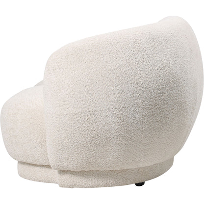 Camilla Curved Mini Sofa – Cream Chenille