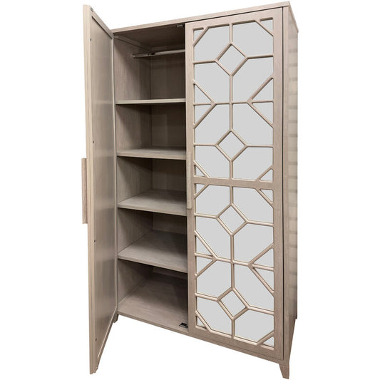 Carter Two-Door Storage Unit with Removable Shelves and Clothes Rail