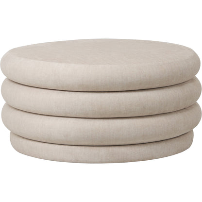 Celine Upholstered Storage Ottoman – Cream Fabric Base