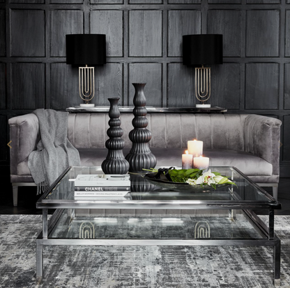 Chelsea Grey 3 Seater Ribbed Sofa