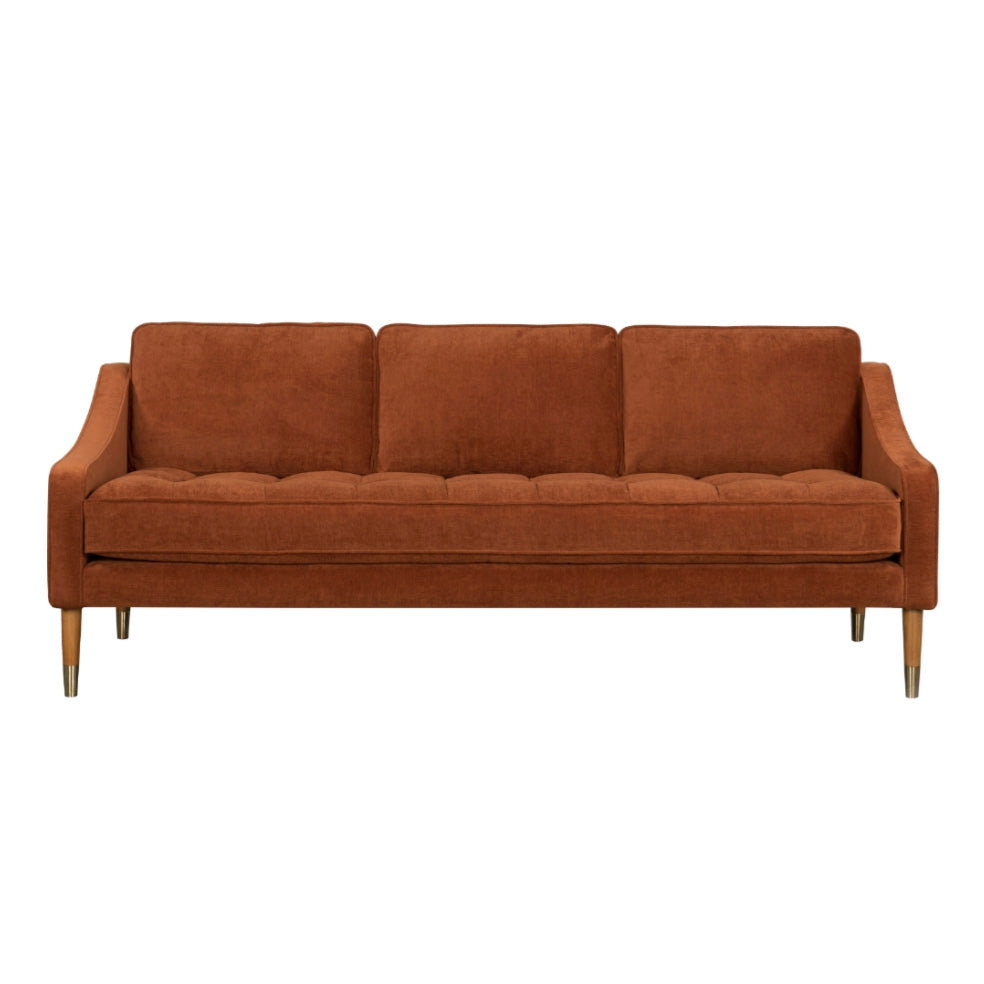 Eben Terracotta Texture Velvet Sofa Stylish and Luxurious