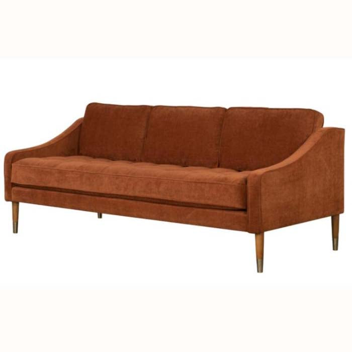 Eben Terracotta Texture Velvet Sofa Stylish and Luxurious