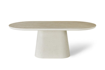 Elara Rectangular Ivory & Travertine Dining Table – 6–8 Seater 200cm