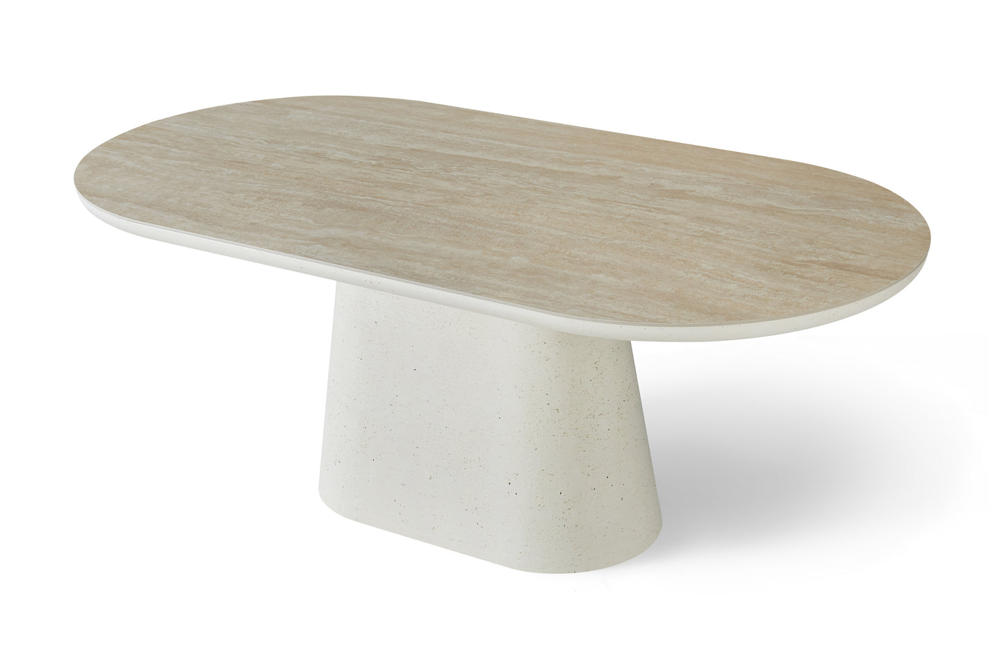 Elara Rectangular Ivory & Travertine Dining Table – 6–8 Seater 200cm