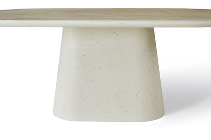 Elara Rectangular Ivory & Travertine Dining Table – 6–8 Seater 200cm