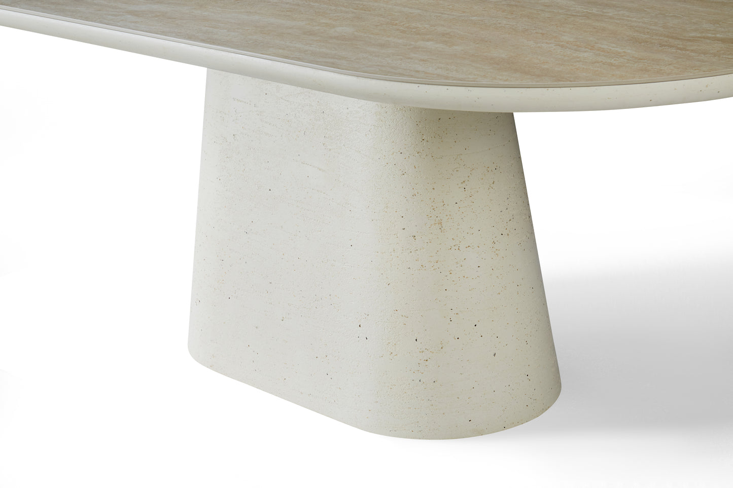 Elara Rectangular Ivory & Travertine Dining Table – 6–8 Seater 200cm